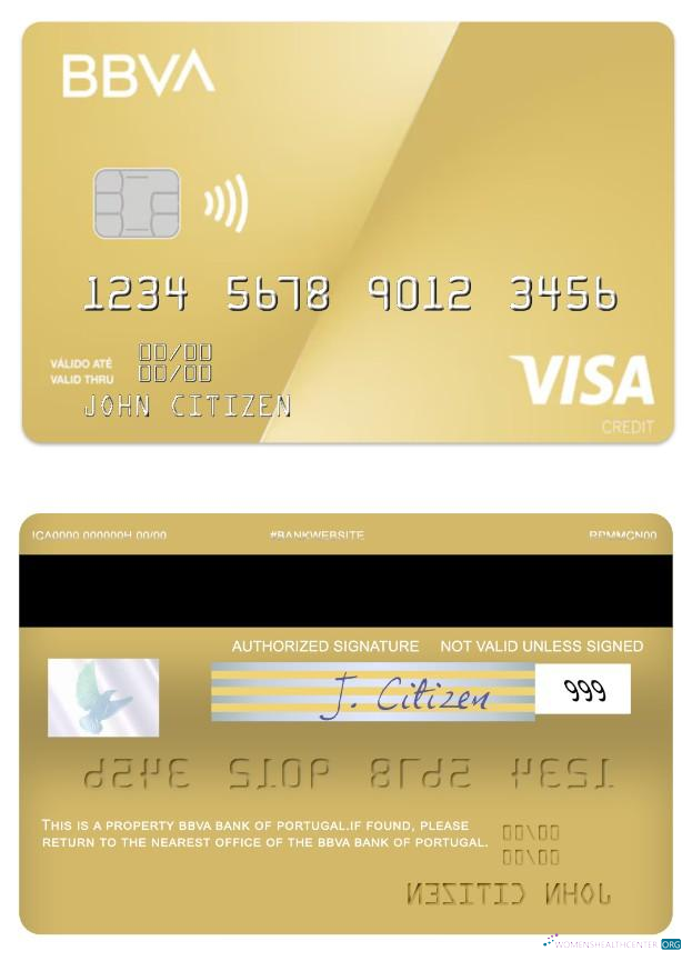 Download Portugal BBVA Bank visa gold card Photoshop template